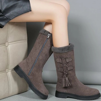 Botas de Inverno com Sola Grossa de Pelúcia para Mulher.