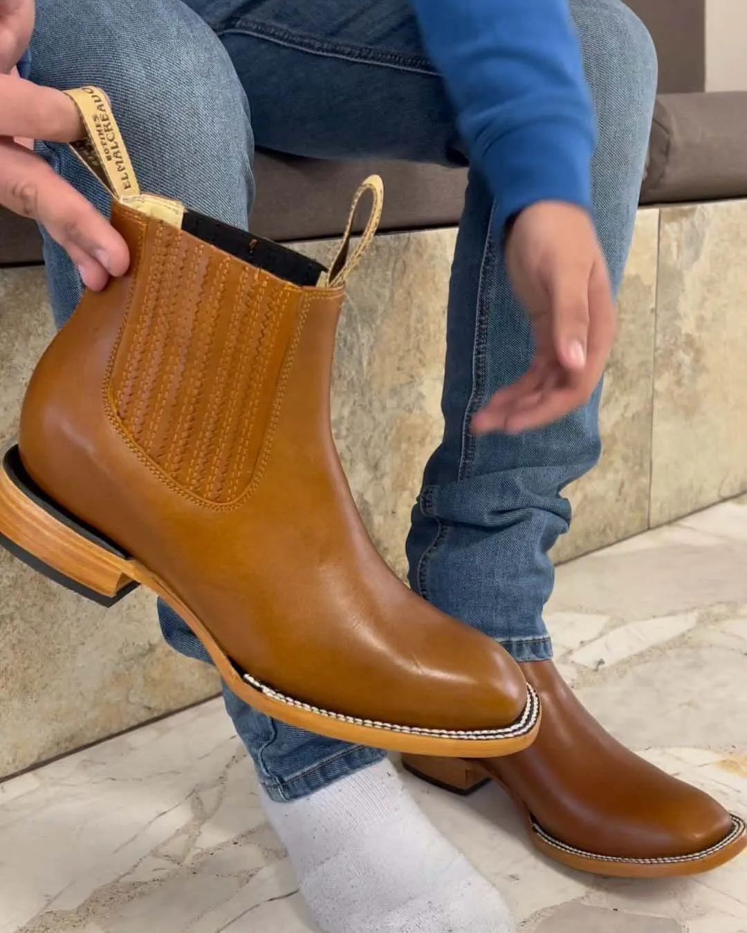 Botas de couro Premium para homem