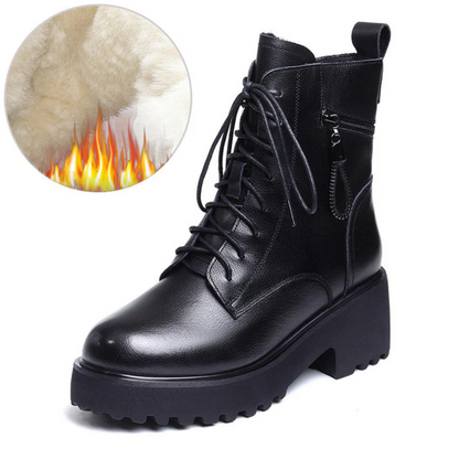 Botas de Inverno de Salto Alto para Mulher com Forro de Pele Quente