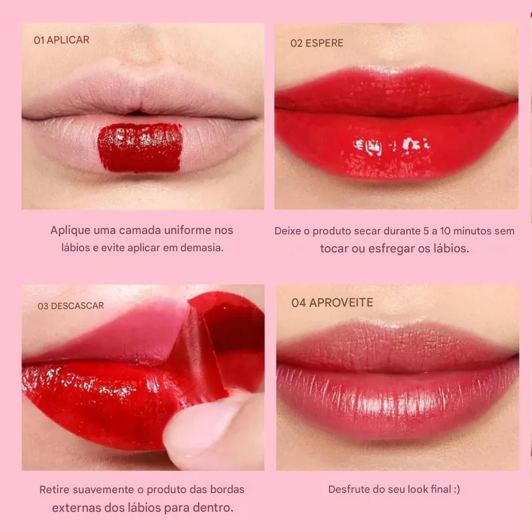 Lip Tint de Longa Duração: Cor Intensa e Natural Durante Todo o Dia (OFERTA 2X1)