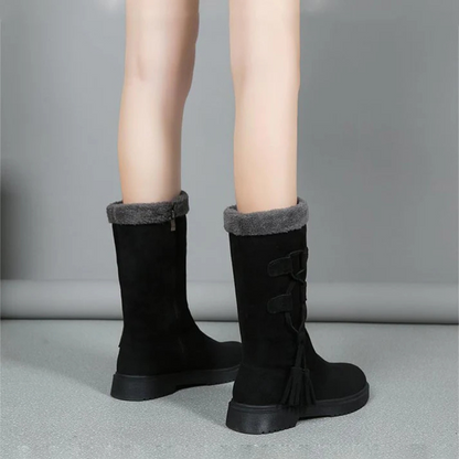 Botas de Inverno com Sola Grossa de Pelúcia para Mulher.